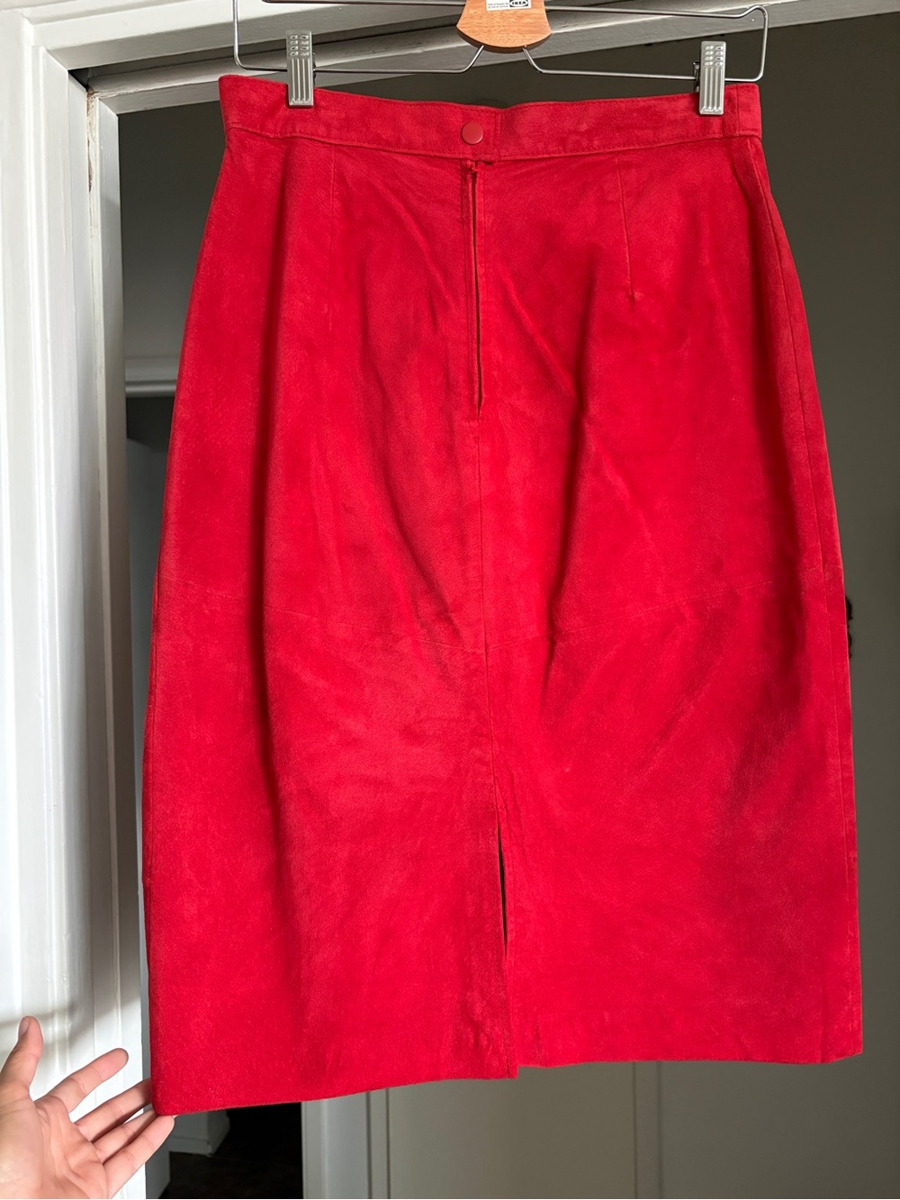 Dana Brooke Red 100% Suede Skirt